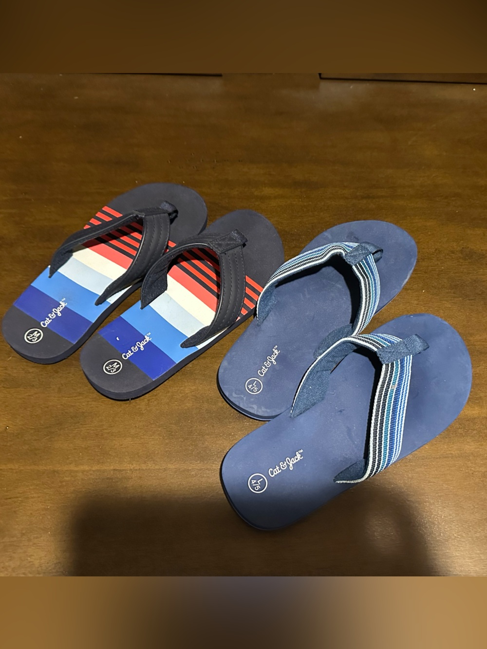 Cat & Jack Navy Flip Flops, 2 pair